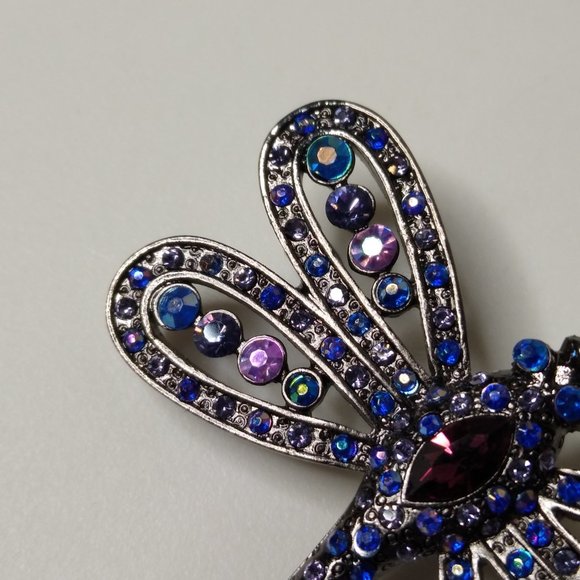 Blue And Purple Dragonfly Brooch - Picture 8 of 15
